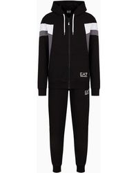 EA7 - Asv Recycled Cotton-blend Summer Block Tracksuit - Lyst