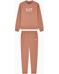 EA7 - Stretch Cotton Crewneck Logo Tracksuit - Lyst