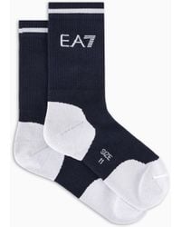 EA7 - Tennis Pro Cotton-Blend Ankle Socks - Lyst