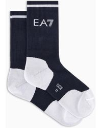 EA7 - Tennis Pro Cotton-Blend Ankle Socks - Lyst