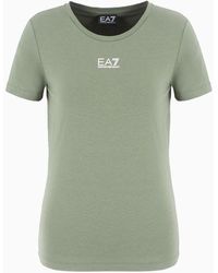 EA7 - Logo Series Stretch Cotton And Modal T-shirt - Lyst