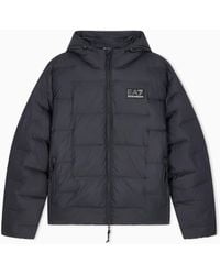 EA7 - Bomber Jacket Regular Fit Padded With A Big Logo - Lyst