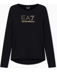 EA7 - Evolution Stretch Cotton And Modal Long-Sleeved T-Shirt - Lyst
