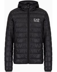 EA7 - Piumino Packable Core Identity Con Cappuccio - Lyst