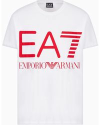 EA7 - "olimpia Milano"-t-shirt Aus Funktionsgewebe Mit Print - Lyst