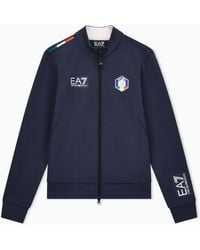 EA7 - Fisi Collection Natural Ventus7 Zip-Up Sweatshirt - Lyst