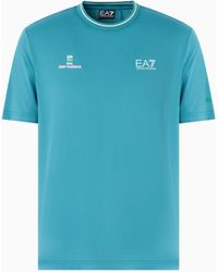 EA7 - Internazionali Bnl D'Italia T-Shirt Mit Rundhalsausschnitt, Gefertigt Aus Ventus7 Funktionsgewebe - Lyst