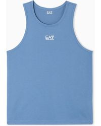 EA7 - Core Identity Cotton Jersey Tank Top - Lyst