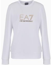 EA7 - Evolution Viscose-blend Crew-neck Sweatshirt - Lyst