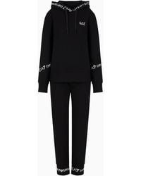 EA7 - Stretch-Cotton Tracksuit With Logo Tape Detail - Lyst