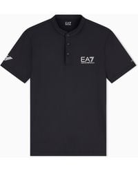EA7 - Ventus7 Polo With Henley Collar Tennis Pro - Lyst
