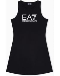 EA7 - Logo Series Girl Stretch Cotton Dress - Lyst