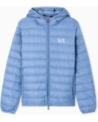 EA7 - Core Identity Packable Down Jacket With Hood - Lyst