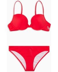 EA7 - Bralette-Bikini Push-Up Und Logo Der Linie Water Sports - Lyst