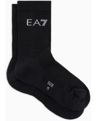 EA7 - Tennis Pro Cotton-Blend Ankle Socks - Lyst