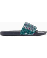 EA7 - Logo Slides With A Wide Band And Anti-Slip Rubber Soles - Lyst