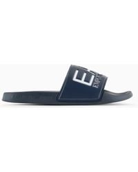 EA7 - Logo Slides With A Wide Band And Anti-Slip Rubber Soles - Lyst