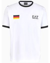 EA7 - Graphic Series Cotton Crew-neck T-shirt With Flag - Lyst
