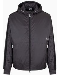 EA7 - Logo Series Recycled-fabric Hooded Jacket - Lyst