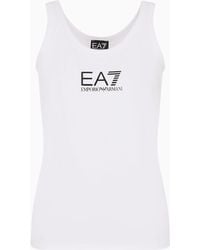 EA7 - Shiny Stretch-cotton Top - Lyst