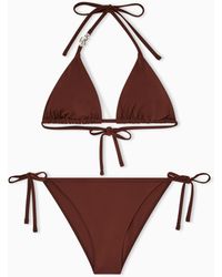 EA7 - Triangle Bikini With Metallic Logo - Lyst