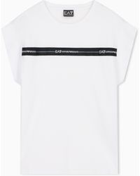 EA7 - Logo Series Cotton-Jersey T-Shirt - Lyst