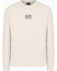EA7 - Core Identity Cotton-blend Crew-neck Sweatshirt - Lyst