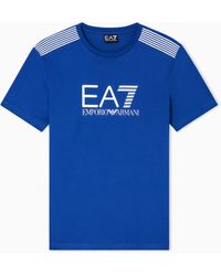 EA7 - Asv 7 Lines Cotton-Blend Jersey Crew-Neck T-Shirt - Lyst