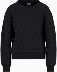 EA7 - Graphic Series Crew-neck Sweatshirt In Asv Organic Cotton - Lyst