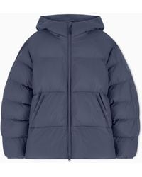 EA7 - Oversized Hooded Bomber Jacket With An Extended Logo - Lyst