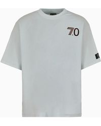 EA7 - 7.0 Crew-neck T-shirt In A Recycled Cotton And Cotton Blend - Lyst