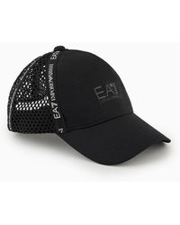 EA7 - Cappello Baseball Logo Tape In Twill Di Cotone - Lyst