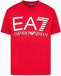 EA7 - "olimpia Milano"-t-shirt Aus Funktionsgewebe Mit Print - Lyst
