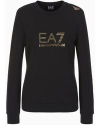 EA7 - Evolution Sweatshirt Mit Rundhalsausschnitt Aus Einer Viskosemischung - Lyst