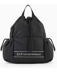 EA7 - Logo Tape Technical Fabric Backpack - Lyst
