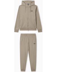EA7 - Tuta Aus Baumwolle Mit Kapuze Und Jogger Core Identity - Lyst