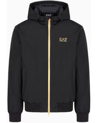 EA7 - Core Identity Bomberjacke Mit Kapuze Aus Funktionsgewebe - Lyst