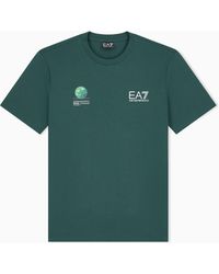 EA7 - Internazionali Bnl D'Italia Cotton Crew-Neck T-Shirt - Lyst