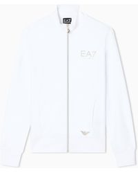 EA7 - Evolution Sweatshirt Elastische Viskose-Mischung Mit Zip - Lyst