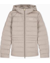 EA7 - Padded Jacket With A Fixed Hood And Front Zip Core Lady - Lyst