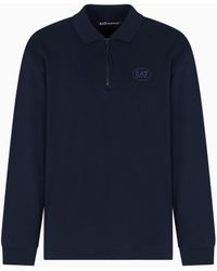 EA7 - Golf Club Long-Sleeved Pure Cotton Polo Shirt - Lyst