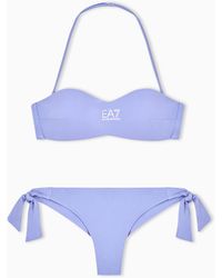 EA7 - Bandeau Bikini With Logo - Lyst
