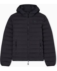 EA7 - Technical Fabric Padded Jacket With Hood - Lyst