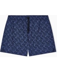 EA7 - Graphic Series Swim Trunks With Monogram Print - Lyst
