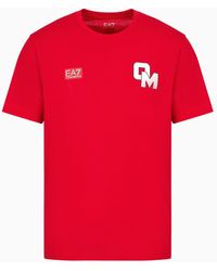 EA7 - "olimpia Milano"-t-shirt Aus Baumwolle - Lyst