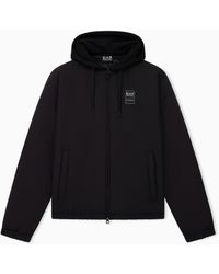 EA7 - Blouson Jacket & Oversized Fit With Cotton Hood - Lyst