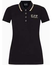 EA7 - Stretch Cotton Piqué Core Lady Polo Shirt - Lyst