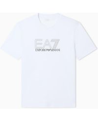 EA7 - Visibility Cotton-Jersey Crew-Neck T-Shirt - Lyst