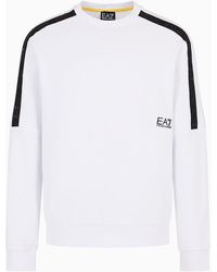 EA7 - Logo Series Cotton Crew-neck Sweatshirt - Lyst