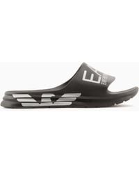 EA7 - Crusher Distance Pantoletten Mit Maxi-Logo - Lyst